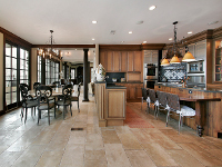 Tile Gallery - Tile Flooring Enhances the Beauty and Elegance of this Kitchen and Breakfast Area